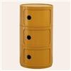 WEIDPHL Comodino Rotondo, Comodino con 3 Cassetti, Tavolino, Mobiletto Portaoggetti con Anta Scorrevole per Soggiorno, Camera da Letto, Bagno,Turmeric