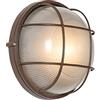 Qazqa hanneke - Appliques Industriale - 1 luce - Ø 25.4 cm - Ruggine - Industriale - Illuminazione esterna