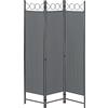 [en.casa] Paravento Pieghevole per Interni e Esterni in 3 Pannelli Separè Decorativo Parete Divisoria per Camera da Letto Spogliatoio Terrazza 171 x 120 cm Telaio in Acciaio - Grigio Scuro