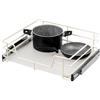 bremermann Cassetto telescopico Larghezza 60 cm con ripiano, con Guide telescopiche, cassetto Estraibile Ideale per Cucina e Bagno, in Metallo (Bianco Crema)