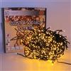 Luccika, Luci a Grappolo Cluster Oro, 10 Metri, 500 LED da Ø 3mm, Catena Luminosa per Albero di Natale, 4 Effetti di Luce, Telecomando, Timer, Cavo Verde IP44, Uso Interno/Esterno