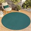 TAPISO Tappeto Rotondo a Pelo Corto, per Interni ed Esterni, Resistente ai Raggi UV, Blu, Tinta Unita, per Soggiorno, Camera da Letto, cameretta dei Bambini, Design Moderno, Öko-Tex 100 x 100 cm