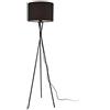 lux.pro Lampada da Terra Tripode con Paralume Cilindrico in Tessuto Piantana Alta 154 cm con Struttura a Treppiede in Metallo per Soggiorno Studio - Nero