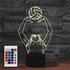 Superhongjihao - Luce notturna 3D per bambini a forma di pallavolo, lampada LED con telecomando, 16 colori intercambiabili, regalo di Natale o compleanno per bambini