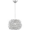 WOFI Lampada a sospensione, metallo, E27, 60 W, Argento, 40 x 40 x 150 cm