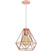 iDEGU Lampadario a Sospensione Vintage Industriale, E27 Lampada da Soffitto Retrò In Ferro Stile Gabbia Lampada a Sospensione per camera da letto, soggiorno, sala da pranzo - 20 cm, oro rosa