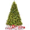 COSTWAY Albero di Natale 210/225/240 cm, Albero di Natale con 460/540/600 Luci a LED Bianco Caldo, 925/1125/1335 Rami e Pigne, Decorazione Natalizia per Casa e Negozio (225cm)