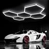 GAORUTO Plafoniera LED Esagonale per Garage, 192W 6500K Griglie a Nido D'ape Collegabili, Luci da Negozio per Magazzino, Officina, Palestra, Seminterrato, Autolavaggio 5 HEX
