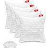 SOFTIMI Premium Cuscino Trapuntato - Antiallergico - Anticarie - Inodore Immediatamente utilizzabile - Con Regolazione Della Durezza (Set di 4 Cuscini 40x40 cm)