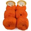 woolove Tricot Cafè Set 6 Scintilla - Filato in Puro Cotone Supermercerizzatoe Antipilling - per Maglieria e Uncinetto - Ferri/Uncinetto 3.50/4.50 mm - 6 Gomitoli da 50g (113m) - Arancione 165, 6 Pezzi