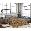 INTRECCI Piumino 1 Piazza e Mezza, 220x260cm, Piumino Ecologico, Caldo, Invernale, 410 g/m², Anallergico e Antiacaro, Made in Italy, Lavabile in Lavatrice, Soffice, Morbido. Fantasia: Scozzese arancio
