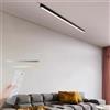 TZSMUM LED Lunga Plafoniera con Telecomando Plafoniere 2700K-6500K Dimmerabile Lampade da Soffitto Alluminio Lineare Tricolore Temperatura Dimmerabile Moderna Soffitto Soggiorno (Nero,150cm)