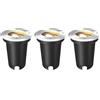 Ledvion - Set da 3 faretti LED da incasso rotondi, GU10, acciaio inox, IP67, cavo 1m, orientabile, illuminazione esterna