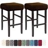 LIULIWEIFA 30x40cm Fodera/Copri Coprisgabello Quadrato Con Elastico Sgabelli da bar Rettangolare Coprisedili lavabili per Cucina sgabello sedia pianoforte panca sedile protezione,Dark coffee,2pcs