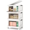 COSTWAY Set da 3 Contenitori Impilabili, Scatole Pieghevoli da 75/105 L con Ruote Bloccabili Porta e Coperchio, Organizzatori per Armadio, Multiuso per Casa Dormitorio (41 x 31,5 x 72,5 cm)