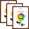 MG Design Set da 3 cornici portafoto A3 29,7 x 42 cm - Cornici in legno Marrone con vetri acrilici infrangibili, verticale e orizzontale con fissaggio a parete stabile