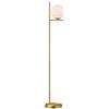 meineWunschleuchte Lampada a stelo a LED in ottone opaco con paralume a sfera in vetro opalino E14, esclusiva illuminazione interna