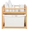 Mottiwood Cestello Sottolavello, Cassettiera Sottolavello 1 Ripiano, Misure 34 x 36 x 30h, Salva Spazio in Legno Di Faggio, Made In Italy