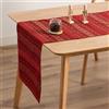 GAMUSI Runner da tavola Natale Jacquard filo dorato Tavolo da pranzo cucina decorazione natalizia 45 x 135 cm colore rosso