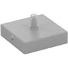 Top Light Rosone Quadrato Metallo Grigio 1 Foro 8X8Cm