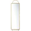 Baroni Home Specchio da Parete Decorativo Rettangolare con Cornice in Ferro Dorato, Specchio da Salotto e Camera da Letto, Specchiera da Appendere, 36x2x123 cm