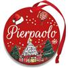Corredino Neonato Pallina di Natale Personalizzata con Nome, Decorazione Natalizia 100% Italiana, Rosso, 8 cm (Rosso,Pierpaolo)