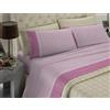 BANZAII TEXTILE INNOVATOR ONLINE Banzaii Set Completo Lenzuolo di Percalle Altissima qualità 600 Fili Piazza e Mezza (per Materasso 110/120 cm, Altezza Fino a 35 cm) Anastasia Rosa