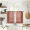 Devola Tende a pannello effetto lino corte, tende da cucina moderne set da 2 pezzi, piccole tende per finestre, tende da bistrot semitrasparenti, tende a pannello corte HxB 78x63,5cm Orangero 2 pezzi