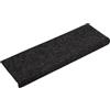 vidaXL Tappetini per Scale autoadesivi 15 pz 65x21x4 cm Neri Bordo Rettangolare