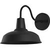 Moddeny Applique da parete retrò per esterni, lampada da fienile a collo d'oca nera, lampade da parete esterne impermeabili E27 per veranda, garage, patio