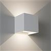 Damastoreitalia Applique Cubo Impermeabile da Interno ed Esterno, Lampada da Parete a Muro in Alluminio da 22W 2000 Lumen LED con Angolo Luce Regolabile Up Down, Bianco Naturale 4000K