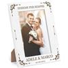 Maverton Cornice Foto - Bianca - in Legno - 20,2x27 cm - cornici A5-15x21 cm - da Personalizzare con Incisione - Porta Foto da Parete - Portafoto da Tavolo - per le Coppie - Insieme