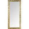 MO.WA Specchio da Parete grande moderno, Specchiera Foglia Oro 77x177, made in Italy, Specchio dorato cornice legno da muro o appoggio, Specchiera da parete da ingresso figura intera