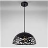 Partenopea Lampadario Moderno a Sospensione a Fasce intrecciate in Ferro verniciato finish opaco Attacco per Lampadine 1xE27, Potenza max 1x60W - 35x26 cm lunghezza filo 120 cm (Nero)