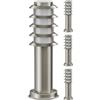 ledscom.de 4 lampade da vialetto/lampioni da cordolo PORU per esterni, IP44, griglia, 39 cm, acciaio inossidabile, 1x E27 max. 40 W
