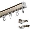 LIYI929GP Binario Tenda Soffitto Scorrevole con Accessori di Montaggio, Binario per Tende A Soffitto in Alluminio Bianco E Nero con Scorrevoli, Montaggio A Parete E Soffitto, Muto Binari A Soffitto