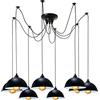 LEDSone Lampadario a sospensione a forma di ragno con 8 teste, paralumi a cupola in metallo industriale con attacco E27, lampadario a sospensione vintage fai da te regolabile per soggiorno