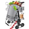 KESSER® Carrello spesa - Montascale con scomparto refrigerante, con Capacità di 56L, Caricabile fino a 50kg, Trolley e borsa a Tracolla 3in1, incl. Chip per la spesa, Pieghevole, Grigio
