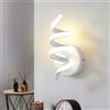 Dopa Applique LED a Spirale 12W Lampada da Parete Moderna da Interno per Comodino e Muro 3 Temperature di Luce 3000K 4000K 6500K Design Decorativo per Soggiorno Camera Corridoio (Bianco)