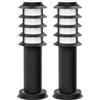 ledscom.de 2x bitta luminosa PORU per esterni, IP44, griglia, 39cm, nero, incl. lampada E27 471lm, bianco extra-caldo
