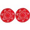 BOMHCS Set di 2 centrini rotondi all'uncinetto da 25,4 cm a 28 cm, sottobicchieri per cucina, tè, caffè, bar, tovagliette, tovagliette fatte a mano (rosso, 25,4 cm a 28 cm, 2 pezzi)