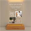 LASERO' Lampada Papà con Foto - Cornice Papà in Stampa UV su Plexiglass e Base in Lengo Incisa | Lampada Festa del Papa, Regalo Personalizzato per Compleanno e Anniversario