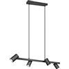 meineWunschleuchte Lampada a sospensione nera, 4 luci, in metallo, per | larghezza 80 cm, 4 LED GU10 inclusi, dimmerabile esterno, lampada a sospensione con faretti girevoli per sala da pranzo