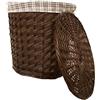 fantasie d oriente PICCOLO cesto Porta biancheria vimini rattan cesto portabiancheria ovale noce cm 40X32X42 H