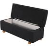 WYLEBER Copri Pouf Contenitore Elasticizzati,Copri Pouf Contenitore Rettangolare 2 Pezzi,Fondo Elastico Antiscivolo,Protezioni per Mobili in Tessuto Morbido(Black,L)