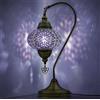 VALVELLO | Lampada A Mosaico | Viola | Turca Marocchina A Collo Di Cigno, Stile Tiffany, Decorativa In Vetro Per Camera Da Letto, Soggiorno, Regalo Per Occasioni Speciali/Persona Speciale