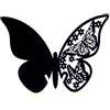 Wambere, 50 pezzi - Farfalle tavolino, segnaposto per nome, portabicchieri, adesivi murali per decorazione da tavolo, per matrimoni, feste, decorazioni per la casa, Farfalle segnaposto laser, nero
