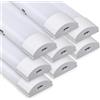 Sonnewelt - Lampada da soffitto a LED per ambienti umidi, 150 cm, 8 tubi, 4000 K, bianco neutro, 48 W, IP65, impermeabile, lampada a tubi per officina, lampada a tubi completa, lampada da vasca