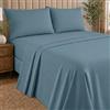 NARCISO - Set Lenzuola 1 Piazza e Mezza 3 Pezzi Tinta Unita Embossed, Completo Lenzuola Una Piazza e Mezza in Microfibra Traspirante ed Anallergica, Biancheria da Letto Made in Italy (Celeste Polvere)