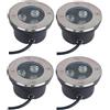 GUODDM Faretto LED Ultra Sottile Da 4 Pezzi - Luce Di Illuminazione Subacquea Impermeabile Da 3 W, Faretto LED Per Esterni Impermeabile IP68, Luce Da Incasso Per Piscina, Giardino, Terrazza(White,3W(12V))